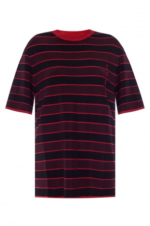 T-shirt z wyszytym wzorem w paski z logo, zdjęcie 1 T-shirt z wyszytym wzorem w paski z logo od Givenchy